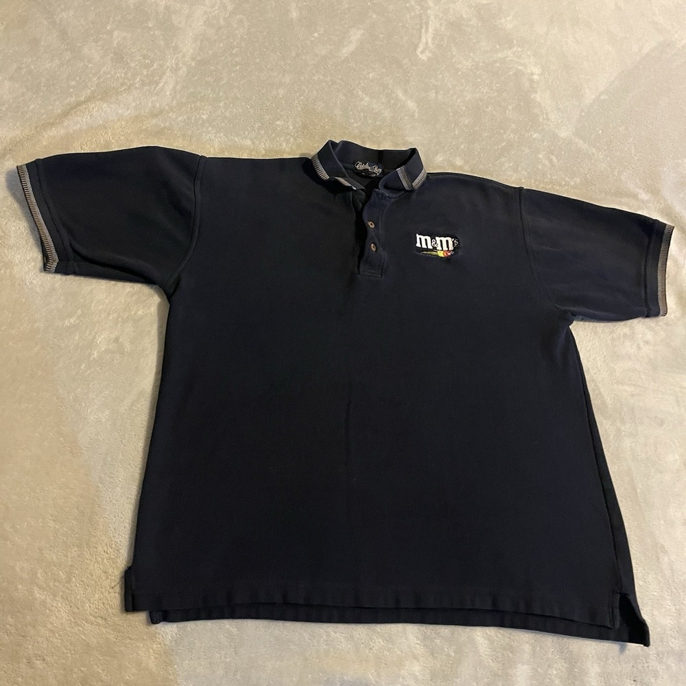 Vintage Shirt Men Large‎ Blue Robert Yates Racing M&M's Polo Embroidered Casual